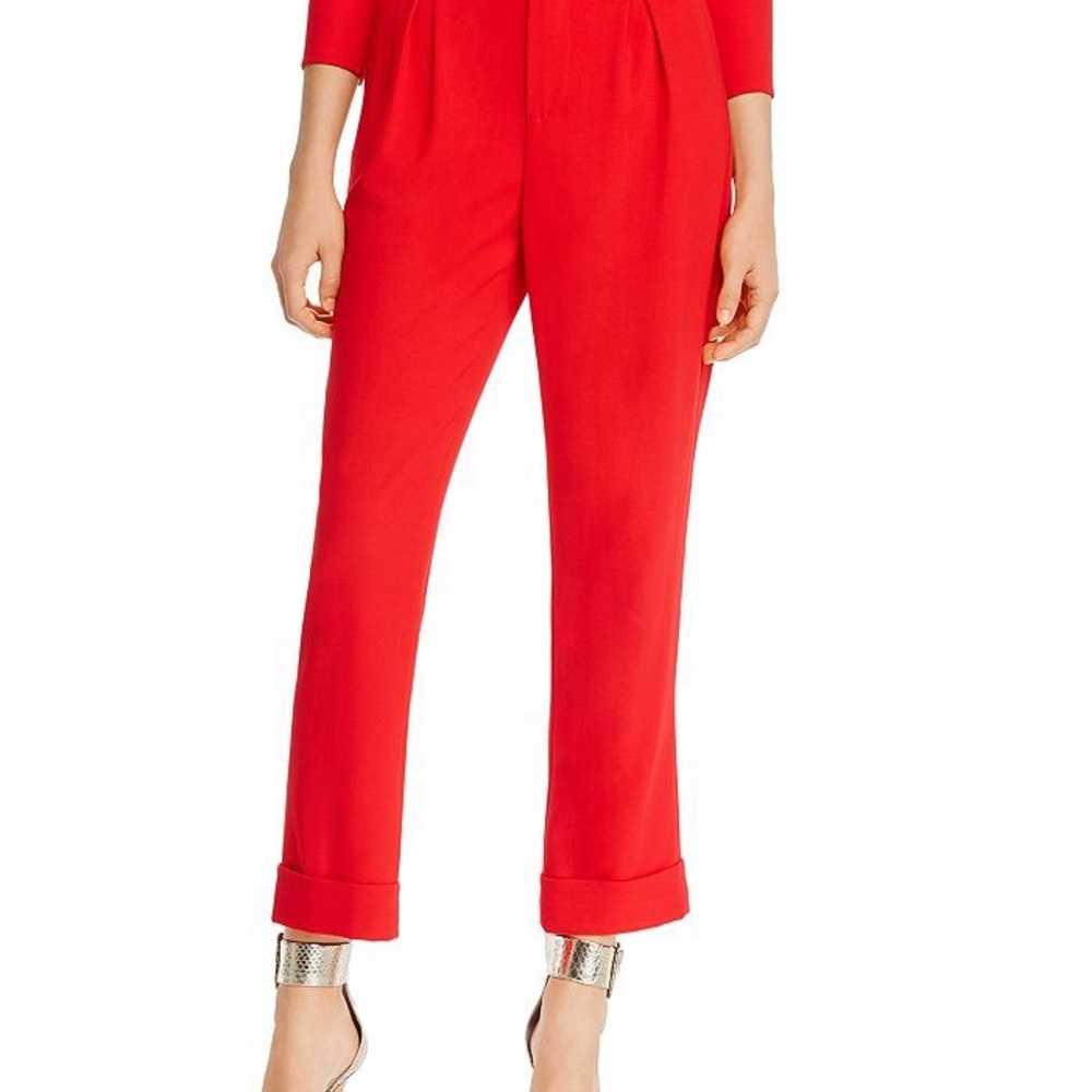 Alice + Olivia Ardell Pleated Straight-Leg Pants